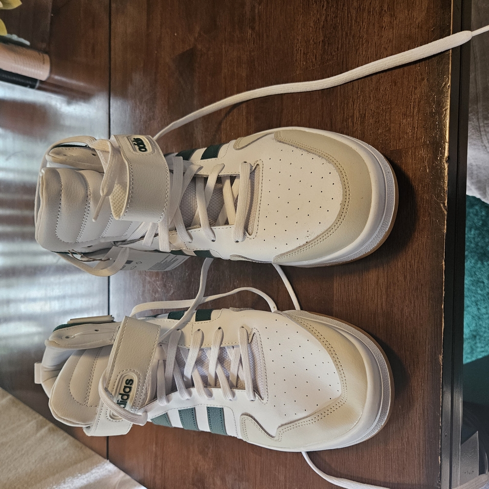 Adidas White and Green High-Tops